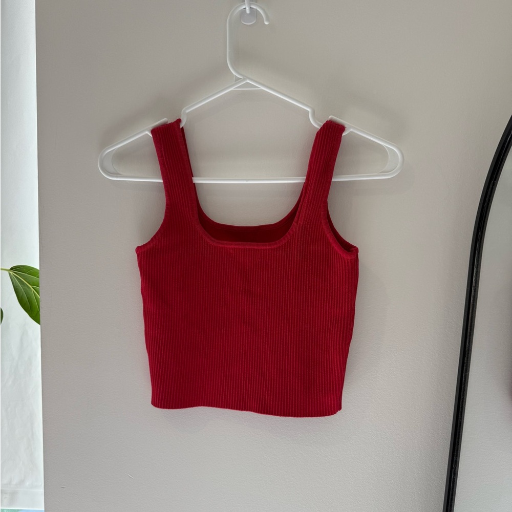 PacSun Vibrant Red Ribbed Tank Top